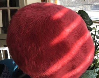 1940’s Faux Fur Rose Beret Imported from Italy Mon Etoile Henry Pollack New York