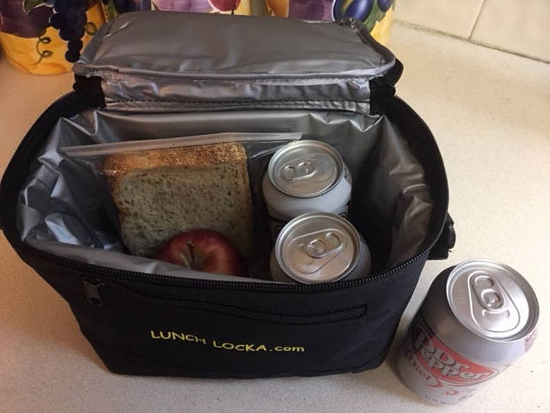 Locking Lunch Bag with lock. Lunch bag that locks Black Etsy