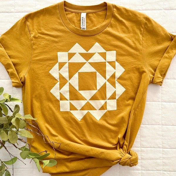 Mustard Quilt Block Tee