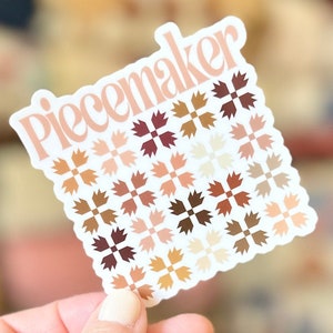 Piecemaker Sticker | Bear Paw Quilt Block Sticker | Vinyl | Waterproof | Vintage Charm