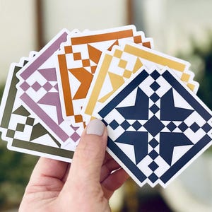 Quilt Block Sticker | Vinyl | Waterproof | Quilt Charm | Modern Quilter