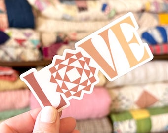 Love Quilt Block Sticker | Waterproof Vinyl