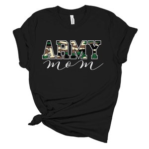Camisa militar con camuflaje y purpurina personalizada para mujer, ejército de los Estados Unidos, mamá militar