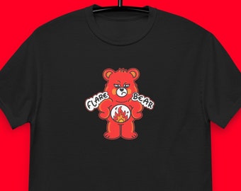 Flare Bear Tee - Black - Chronic Illness Gift - Spoonie Gift - Flare Up - Invisible Illness - Hidden Disability - Cute - Chronic Pain Gift