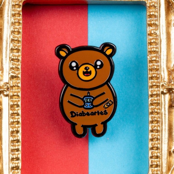 Diabeartes Bear Enamel Pin - Diabetes - Spoonie Gift - Chronic Illness Gift - Invisible Illness - Type One - Type Two - Disability