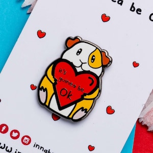 Emaille speld cavia - cadeau geestelijke gezondheid - Spoonie cadeau - stuur een knuffel - ophaalcadeau - cadeau chronische ziekte