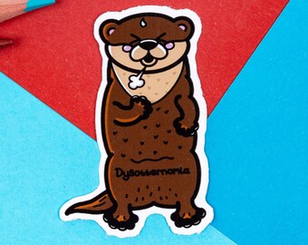 Dysotternomia Otter sticker - dysautonomie - vinyl sticker - chronische ziekte cadeau - lepeltje cadeau - onzichtbare ziekte - verborgen handicap