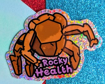 Rocky Health Sticker  - Holographic Glitter Sticker - Chronic Illness Gift - Hidden Disability Gift