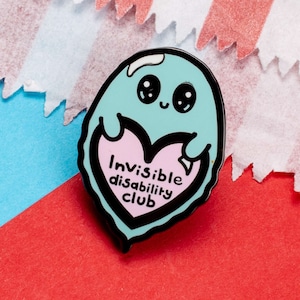 Invisible Disability Club Ghost Enamel Pin - Invisible Illness Badge - Spoonie Gift - Chronic Illness Gift - Hidden Disability - Spooky Cute