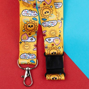 Cordón &quot;No te quemes&quot; con cierre de seguridad - Fatiga crónica - Regalo para enfermedades crónicas - Regalo para amigos - Amarillo brillante
