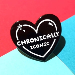 Chronically Iconic Enamel Pin - Chronic Illness Gift - Mental Health Gift - Spoonie Gift - Heart Pin - Sunflower Lanyard - Hidden Disability