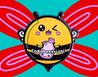 Endobeetriosis 2.0 Bee Enamel Pin - Endometriosis - Bumble Bee - Spoonie Gift - Chronic Illness - Invisible Illness - Chronic Pain