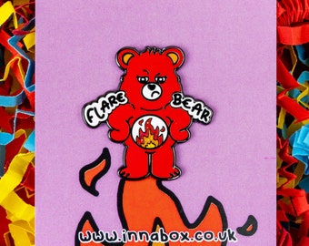 Flare Bear Enamel Pin - Chronic Illness Pin Badge - Spoonie Gift - Chronic Illness Gift - Invisible Illness - Chronic Pain - Awareness