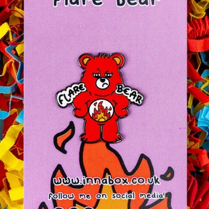 Flare Bear Enamel Pin - Chronic Illness Pin Badge - Spoonie Gift - Chronic Illness Gift - Invisible Illness - Chronic Pain - Awareness