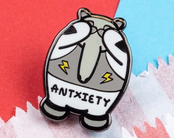 Antxiety Anteater Enamel Pin - Anxiety - Mental Health Gift - Spoonie Gift - Chronic Illness Gift - Depression - Mental Health Pin Badge