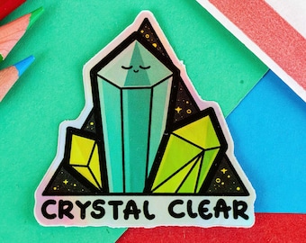 Crystal Clear Holographic Sticker - Crystal Gifts - Spiritual Gifts - Healing - Spoonie Gift - Gift for Her - Girlfriend - Witchy Gift