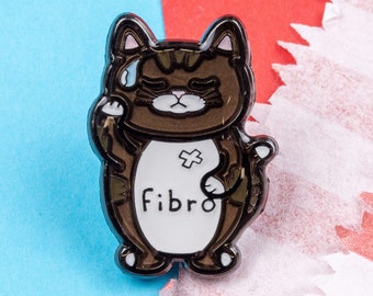 Fibromeowgia Cat Enamel Pin - Fibromyalgia Syndrome - Spoonie Gift - Chronic Illness Gift - Chronic Illness Pin Badge - Chronic Pain - Fibro