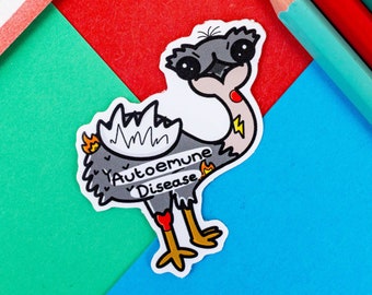 Autoemune Emu Sticker - Autoimmune Disease - Chronic Illness Gift - Spoonie Gift - Invisible Illness - Chronic Pain - Vinyl Sticker