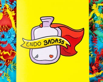 Endo Badass Card - Endometriosis Awareness - Chronic Illness Gift - Spoonie Gift - Chronic Pain - Disability - Chronically Ill - Yellow