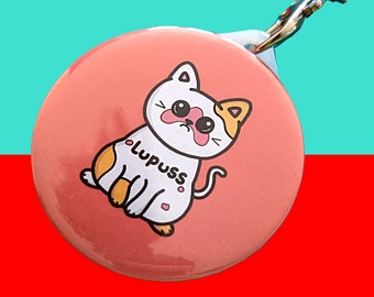 Lupuss Cat Keyring - Lupus - Spoonie Gift - Chronic Illness Gift - Invisible Illness Keyring - Lupus Gift - Pun Gift - Cat Gift - Cute Gift