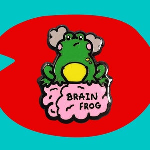 Brain Frog Enamel Pin - Brain Fog - Spoonie Gift - Invisible Illness - Chronic Illness Pin Badge - Chronic Illness Gift - Frog Gift
