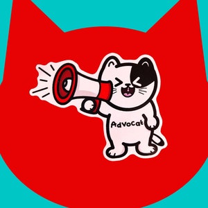 Advokat Katze Aufkleber - Vinyl Aufkleber - Geschenk für Chronische Krankheiten - Spoonie Geschenk - Bewusstsein für psychische Gesundheit - Nettes Geschenk für Freund - Beenden Sie die Stigmatisierung