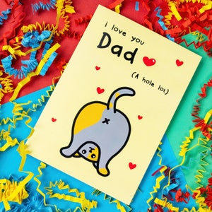 Ich liebe dich Papa Katzenkarte - Vatertagskarte - Lustige Katzenkarte - Katzenpapa Karte - Ich liebe dich sehr, Papa - Freche Karte - Freche Karte - Rude