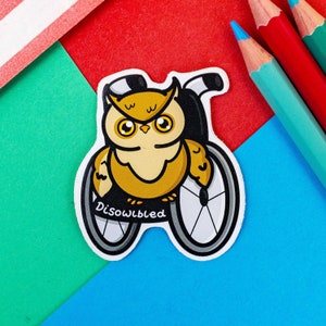 Disowlbled Owl Aufkleber - Behinderte - Spoonie Geschenk - Vinyl Aufkleber - Geschenk für chronische Krankheiten - Bewusstsein - Disability Pride