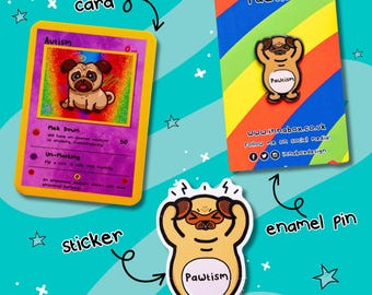 Pawtism Dog Bundle - Autism - Neurodiversity - Chronic Illness - Spoonie Gift  - Invisible Illness - Pokemon