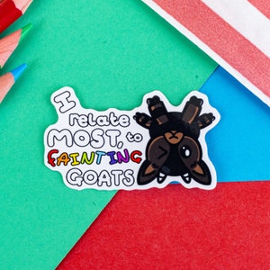 Fainting Goats Sticker - Spoonie Gift - POTS Sticker - Vinyl Sticker - Chronic Illness Gift - Disability Sticker - Mobility Aid Sticker
