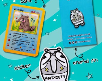 Antxiety Anteater Bundle - Anxiety - Neurodiversity - Chronic Illness - Spoonie Gift  - Invisible Illness - Pokemon