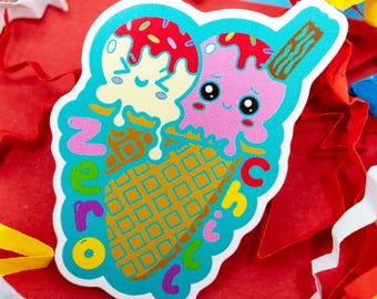 Zero Chill Sticker - Cute Ice Cream Vinyl Sticker - Spoonie Gift - Hidden Disability - Invisible Illness - Neurodivergent - AuDHD - ADHD