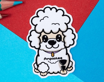 Ampootee Poodle Dog Sticker - Amputee - Vinyl Sticker - Chronic Illness Gift - Spoonie Gift - Flare Up - Invisible Illness - Cute Sticker