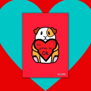 It's gonna be ok Meerschweinchen Postkarte - Motivationspostkarte - Süßer Postkartendruck - Geschenk für Menschen - Self Care Geschenk - Positiver Druck - Senden Sie eine Umarmung - Erinnerung