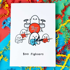 Boo Fighters Birthday Card - Funny Birthday Card for Him - Birthday Card for Her - Foo Fighters Card - Funny Halloween Card - Pun Gifts