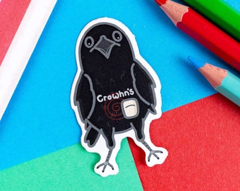 Crowhn's Disease Crow Sticker - Crohn's Disease - Vinyl Sticker - Chronic Illness Gift - Spoonie Gift - Gift for Him - Mental Health