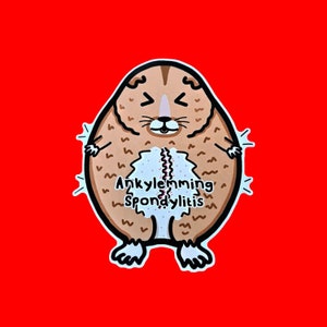 Ankylemming Lemming Sticker - Ankylosing Spondylitis - Vinyl Sticker - Spoonie Gift - Chronic Illness Gift - Invisible Illness - Rodent