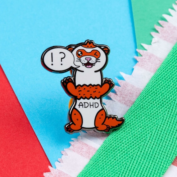 ADHD enamel pin - attention deficit hyperactivity disorder - neurodiversity badge - spoonie pin badge - chronic illness gift -...