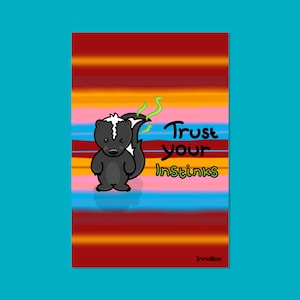 セール Trust Your Instinks スカンクポストカード - しゃれギフト - スピリチュアルギフト - かわいいポストカード - ヒーリング - 直感 - 彼女へのギフト - スカンクギフト