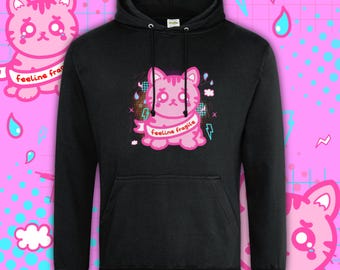 Feeline Fragile Cat Hoodie - Mental Health - Depression - Chronic Pain - Hidden Disability - Comfort Hoodie