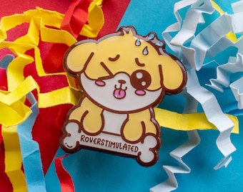Roverstimulated Dog Enamel Pin - Overstimulated - Spoonie Gift - Invisible Illness - Neurodivergent Badge