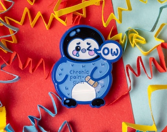 Chronic Pain-guin Penguin Enamel Pin - Chronic Pain - Spoonie Gift - Invisible Illness - Chronic Pain Badge