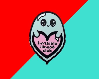 Invisible Illness Club Enamel Pin - Spoonie Gift - Chronic Illness Gift - Chronic Illness Pin Badge - Mental Health Pin - Chronic Pain