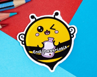 Endobeetriosis 2.0 Bee Sticker - Endometriosis - Vinyl Sticker - Chronic Illness Gift - Spoonie Gift - Invisible Illness - Bumblebee