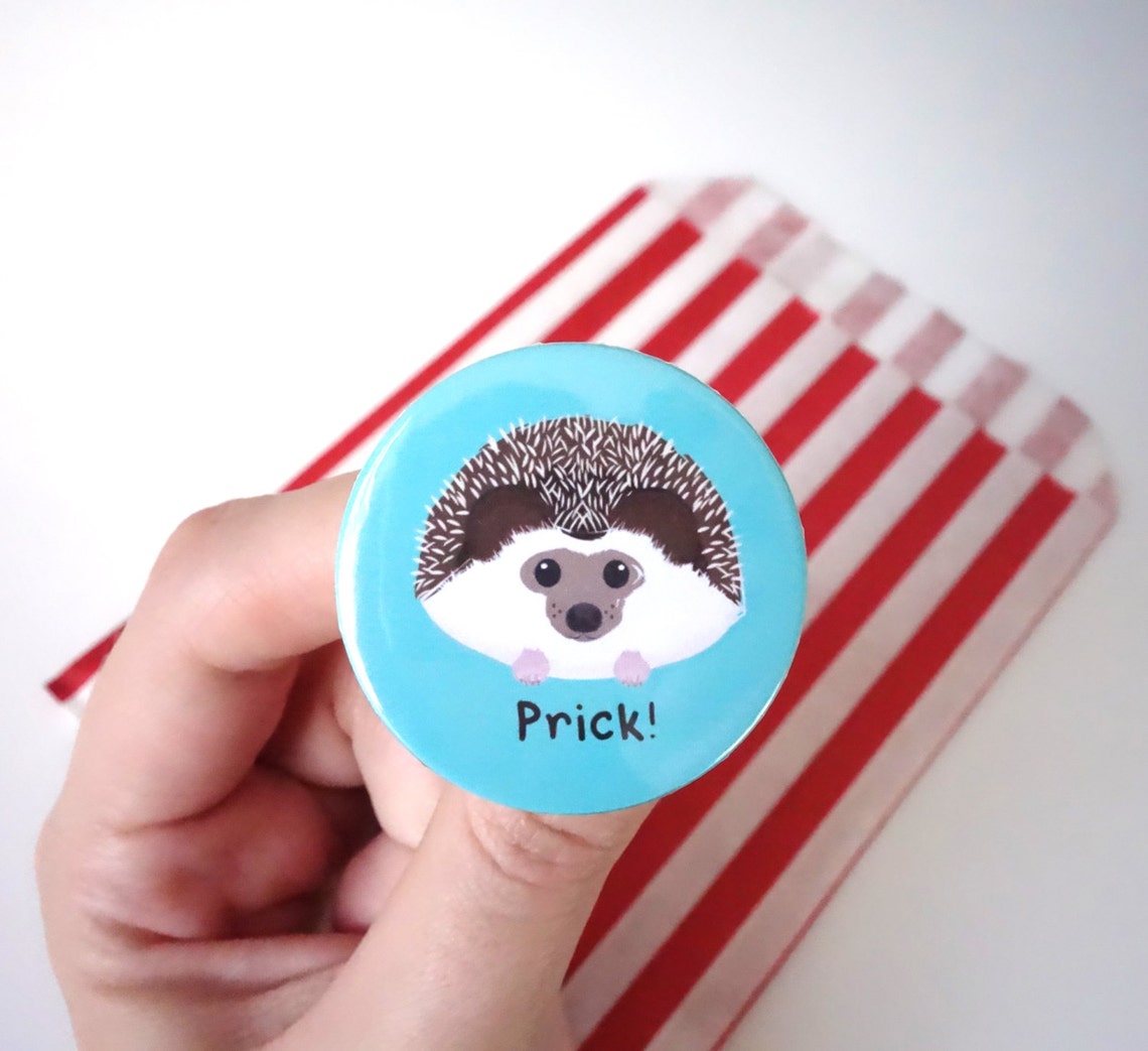 Sweary hedgehog badge hedgehog pin badge gift for friend Etsy