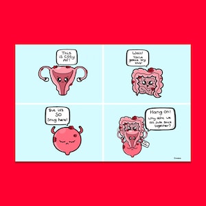 Endometriosis Comic Strip Postcard - Spoonie Gift - Chronic Illness Gift - Endo Warrior - Disability - Chronic Fatigue - Endo