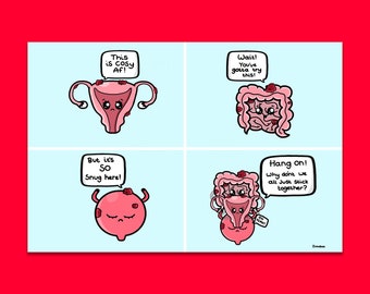 Endometriosis Comic Strip Postcard - Spoonie Gift - Chronic Illness Gift - Endo Warrior - Disability - Chronic Fatigue - Endo