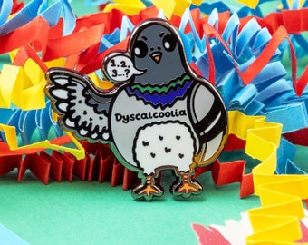 Dyscalcoolia Pigeon Enamel Pin - Dyscalculia - Invisible Illness Gift - Spoonie Gift - Awareness - Neurodivergent - Invisible Disability