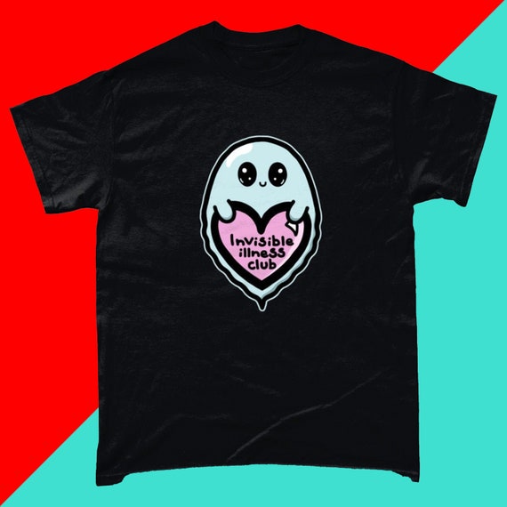 Invisible Illness Club Black Tee - Spoonie T-Shirt - Chronic Illness Gift - Spoonie Gift - Mental Health Gift - Hidden Disability