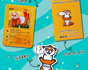 Attention Deferret Hyperactivity Disorder Ferret Bundle - ADHD - Neurodiversity - Spoonie Gift  - Invisible Illness - Pokemon
